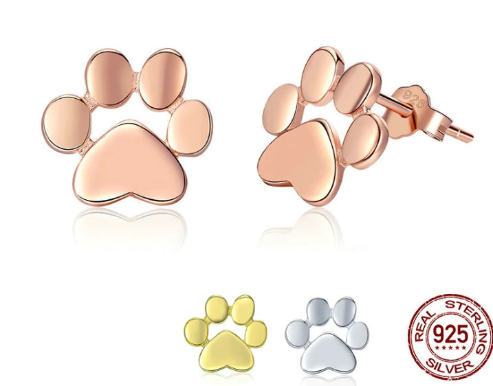 Paw Print Stud Earrings