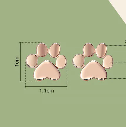 Paw Print Stud Earrings