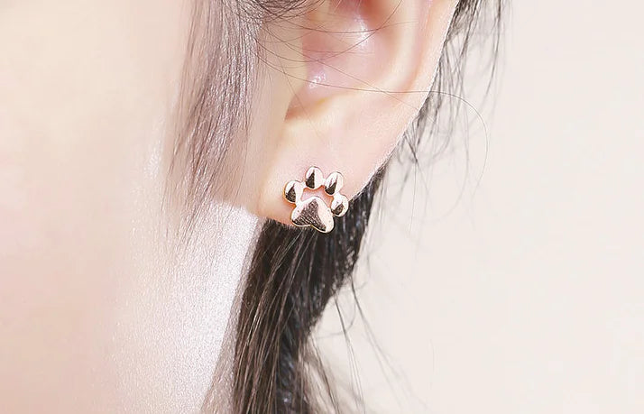 Paw Print Stud Earrings