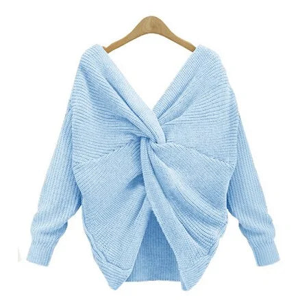 Knitted V-Neck Plus Size Sweater: Winter Women's Fashion
