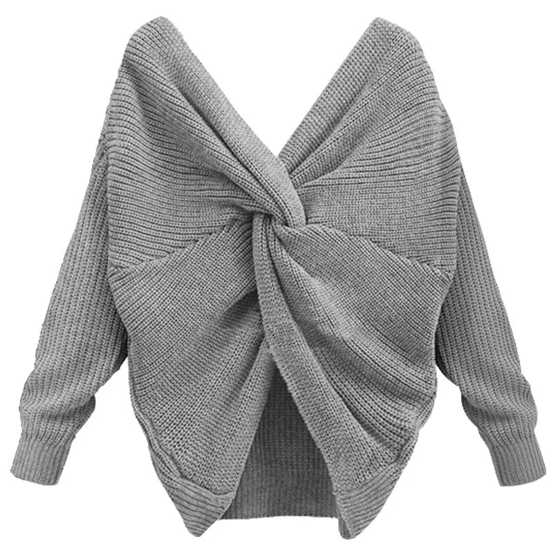 Knitted V-Neck Plus Size Sweater: Winter Women's Fashion