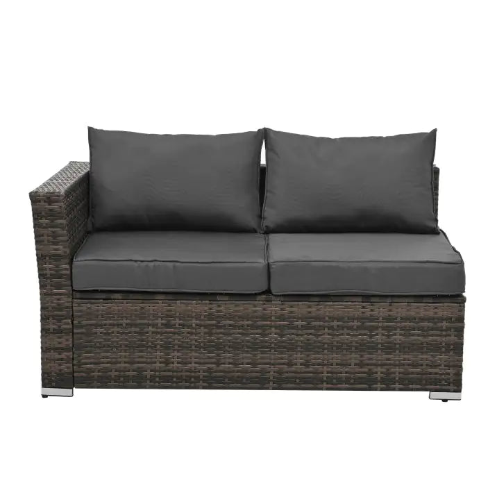 Outdoor Wicker Furniture Set W/ Tempered Glass Coffee Table