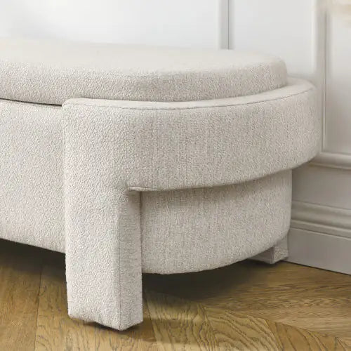 Linen Upholstered Storage Bench