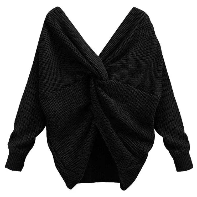 Knitted V-Neck Plus Size Sweater: Winter Women's Fashion