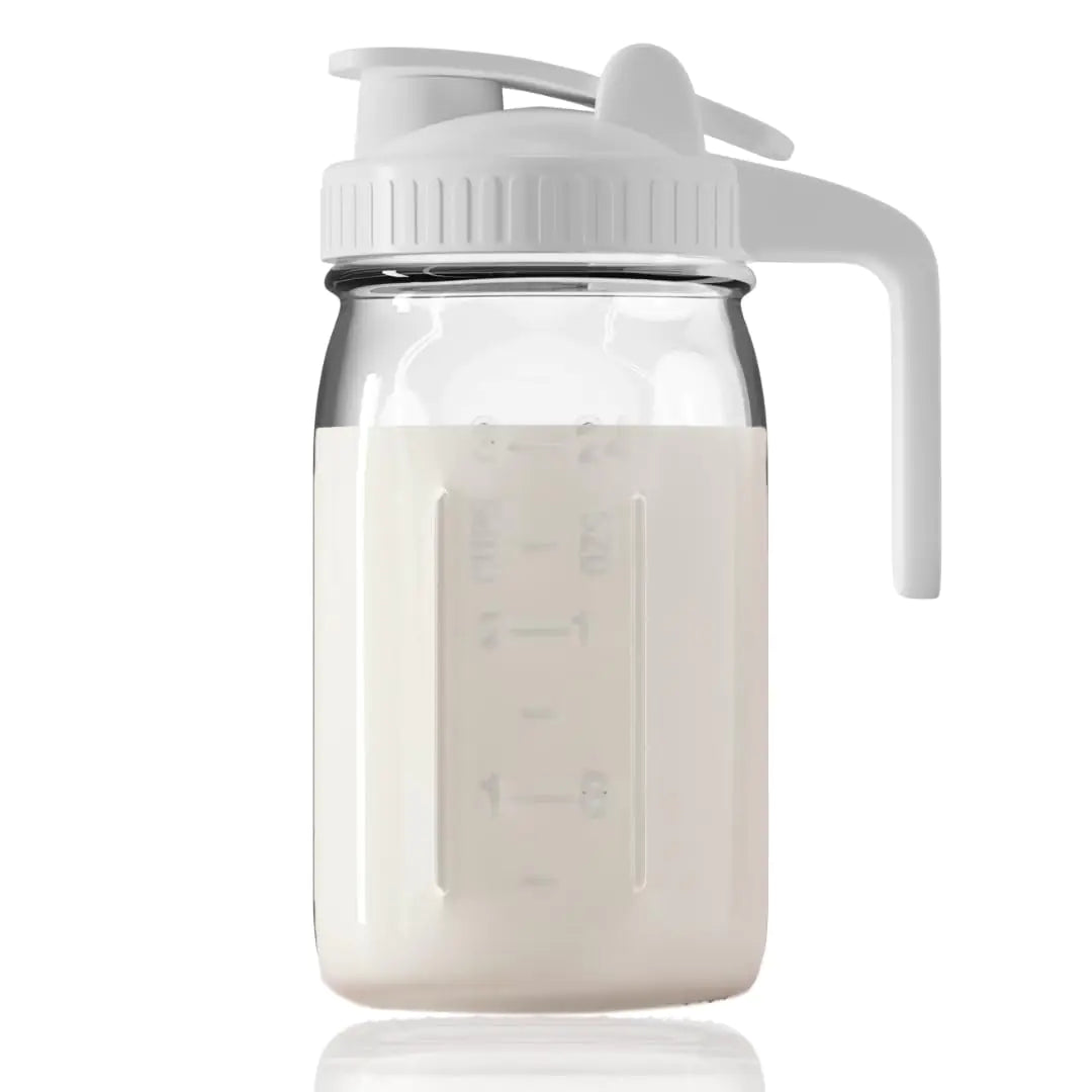 Glass White Lid Mason Jar