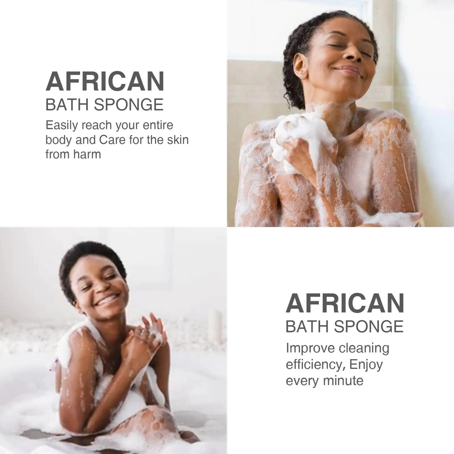 3 Piece Bright Style African exfoliating net Exfoliating Shower Sponges