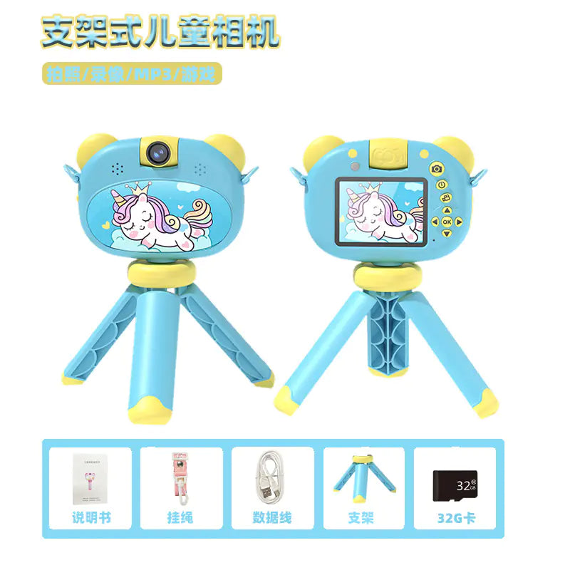 New Mini Handheld Dual Lens Kids Camera with Stand