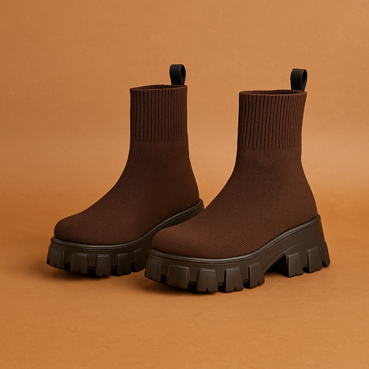 Trendy Women's Platform Ankle Boots with Cozy Slip-On Design