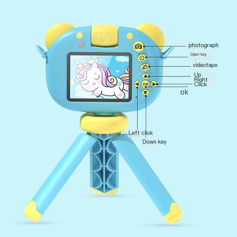 New Mini Handheld Dual Lens Kids Camera with Stand