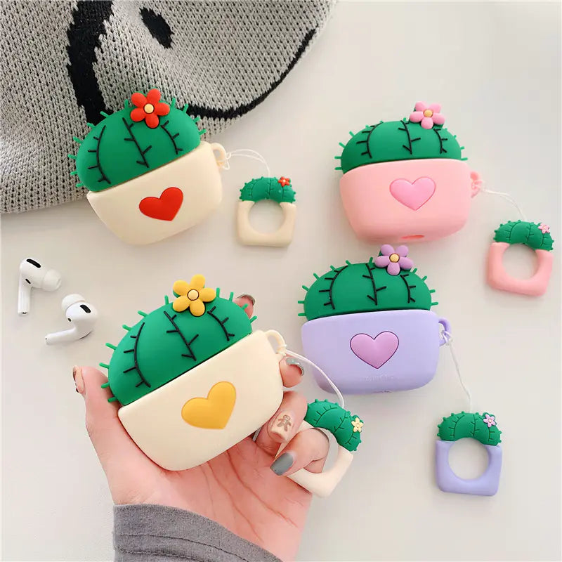 Cactus Silicone Case for AirPods Pro Bluetooth Headphones