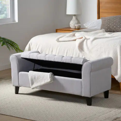 Hayes Armed Storage Bench Ottoman Bench for Storage