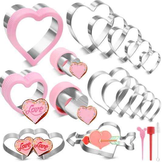 16-Piece Heart Shape Cookie Cutter Set