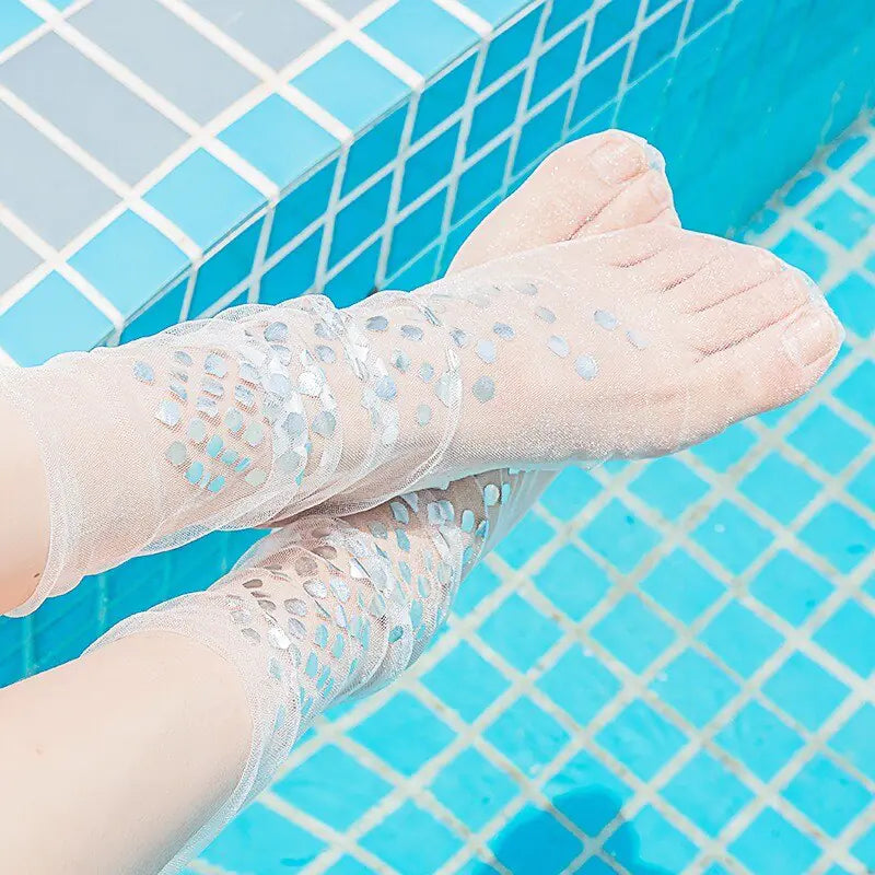 Summer Mermaid Transparent Mesh Short Socks