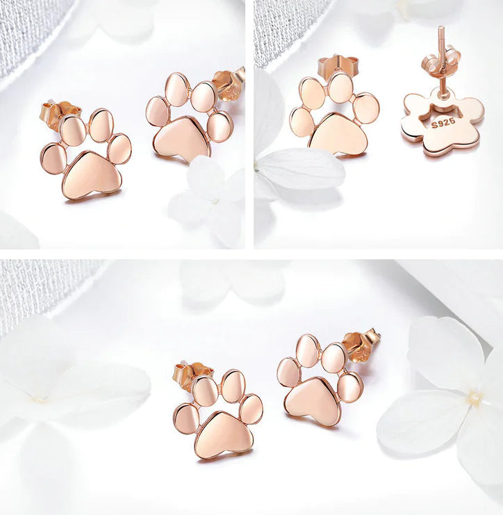 Paw Print Stud Earrings