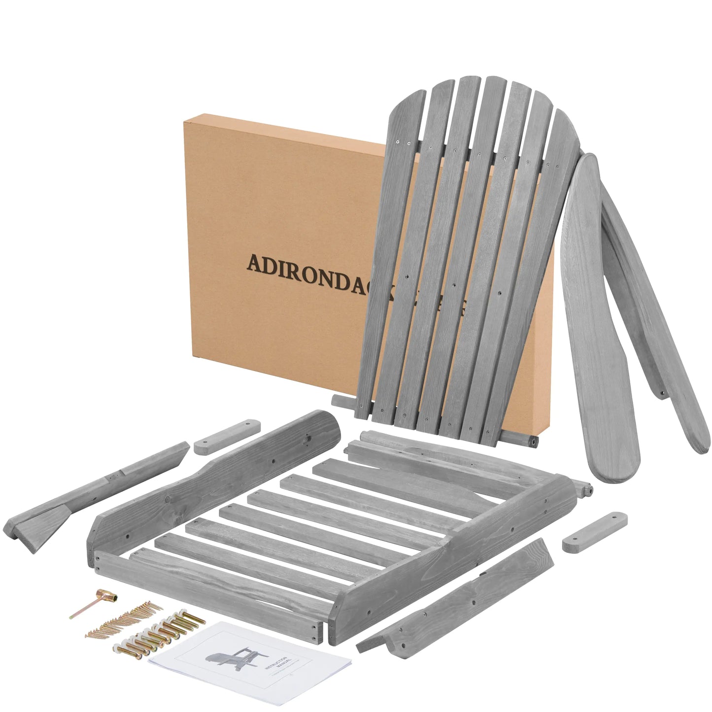 Wooden Adirondack Outdoor Patio Chair Set
