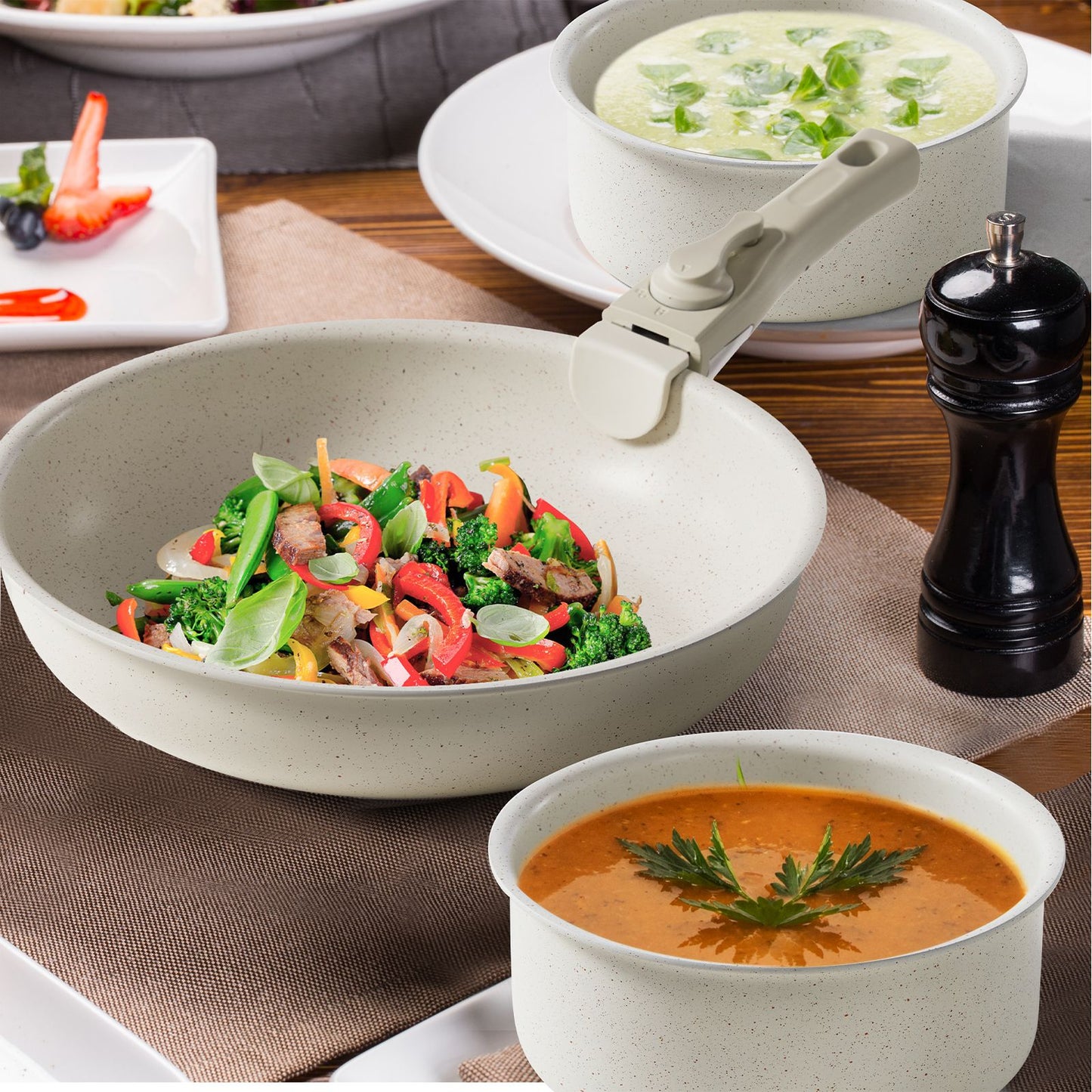 Detachable 5-PC Ceramic Kitchen Cookware Set