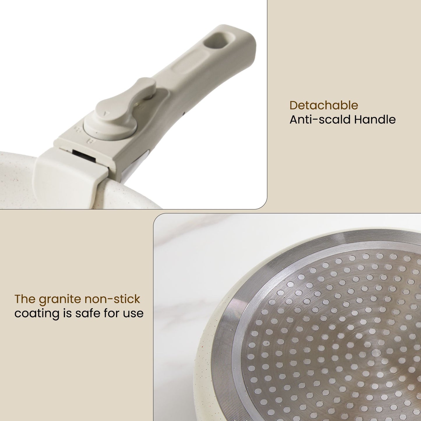 Detachable 5-PC Ceramic Kitchen Cookware Set