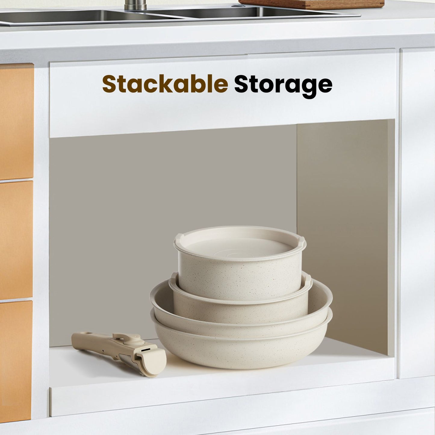Detachable 5-PC Ceramic Kitchen Cookware Set