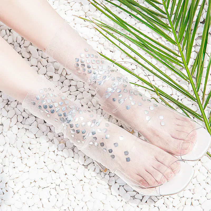 Summer Mermaid Transparent Mesh Short Socks