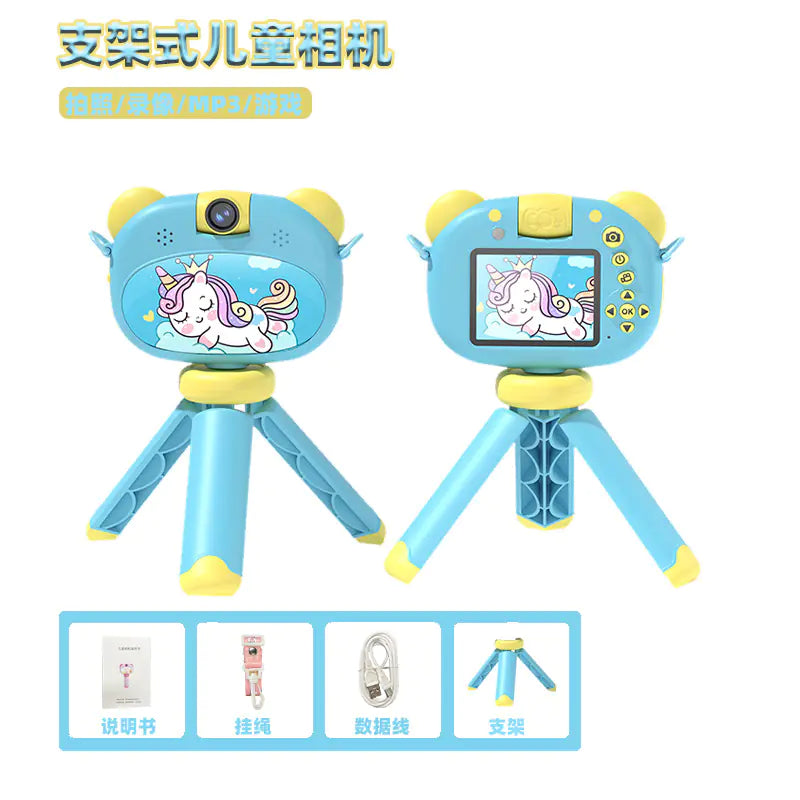 New Mini Handheld Dual Lens Kids Camera with Stand
