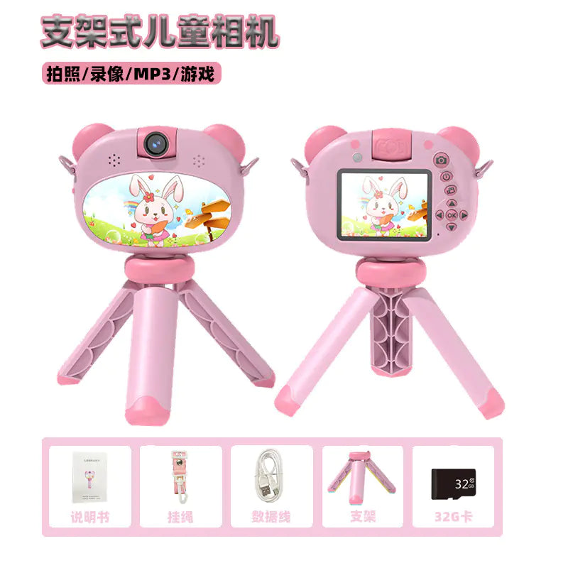 New Mini Handheld Dual Lens Kids Camera with Stand