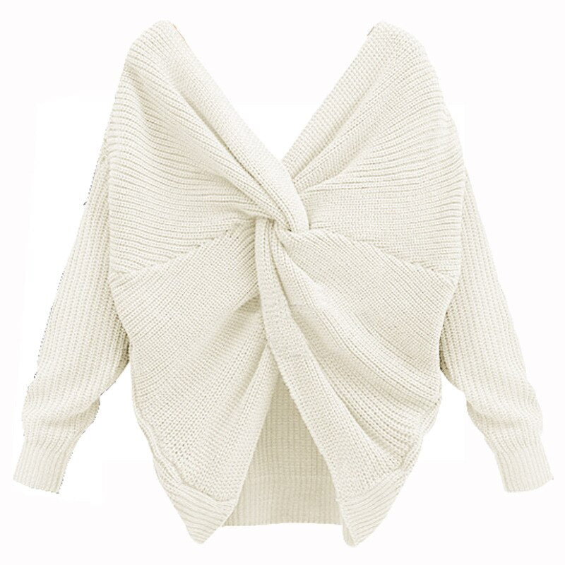 Knitted V-Neck Plus Size Sweater: Winter Women's Fashion