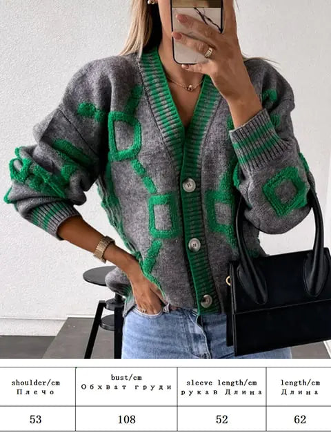 Winter Embroidered Knit Cardigan