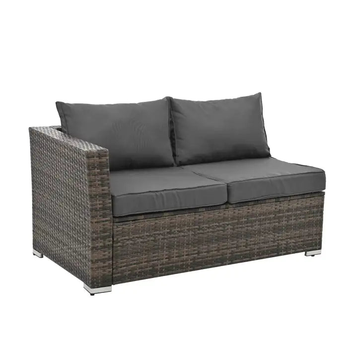 Outdoor Wicker Furniture Set W/ Tempered Glass Coffee Table