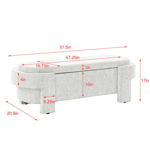 Linen Upholstered Storage Bench