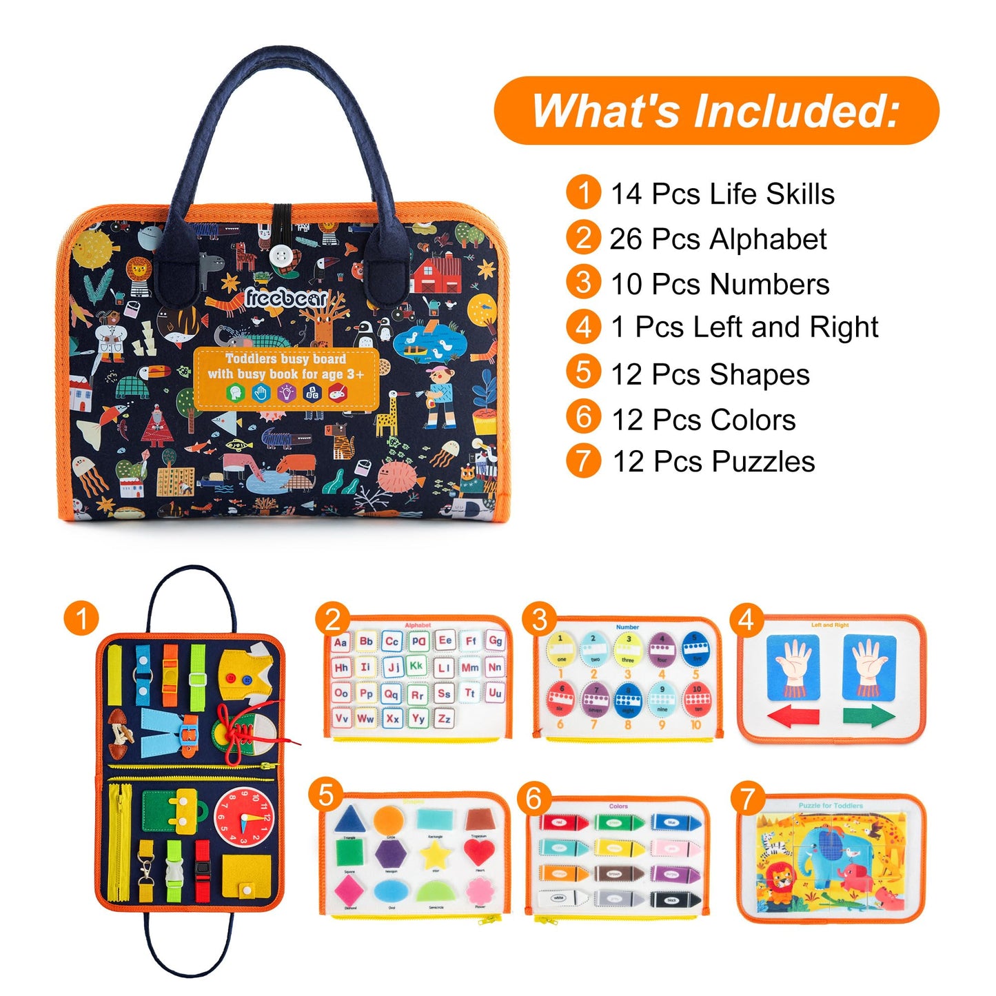 Freebear Busy Board Montessori Learning Toys