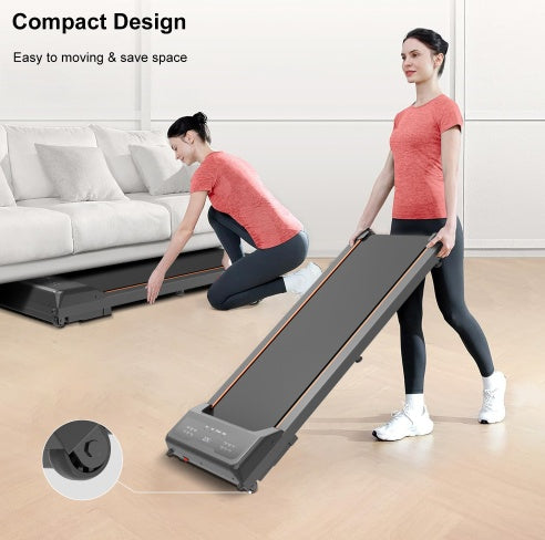 Under Desk Jogger with LED & Remote, 2.5HP Compact Treadmill