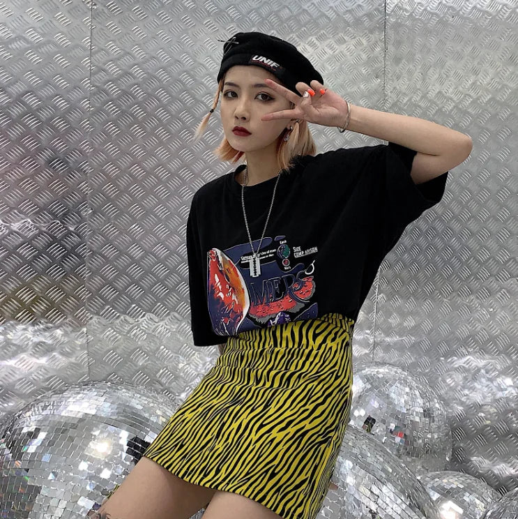 Zebra Print Mini Skirt, Bodycon Skirt, A-Line Skirt
