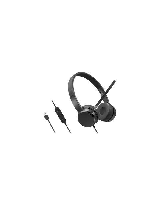 Lenovo USB-A Wired Stereo On-Ear Headset [with Control Box]