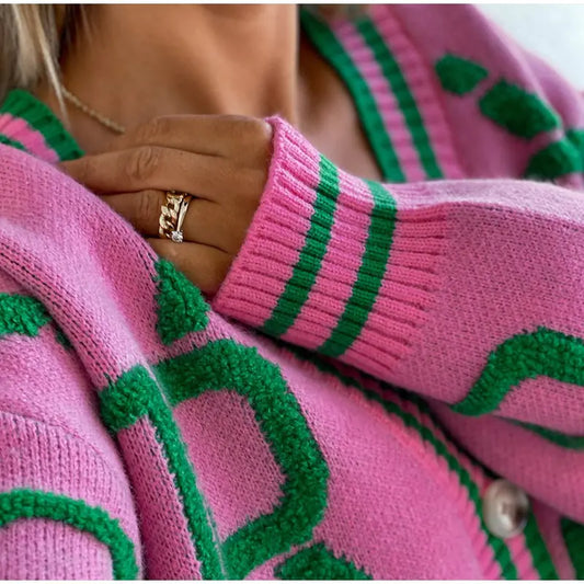 Winter Embroidered Knit Cardigan