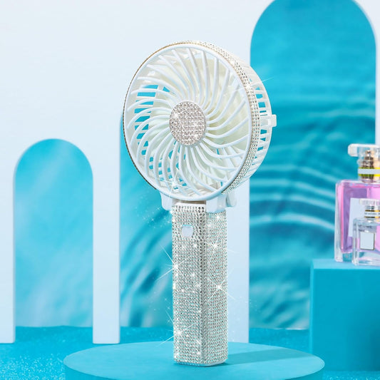 Portable Rhinestone USB-C Rechargeable Fan
