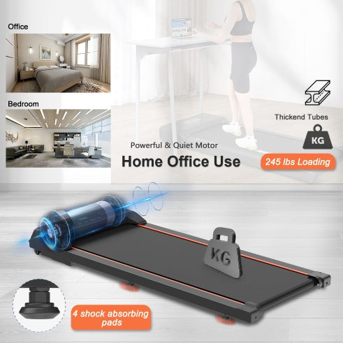 Under Desk Jogger with LED & Remote, 2.5HP Compact Treadmill