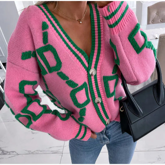 Winter Embroidered Knit Cardigan