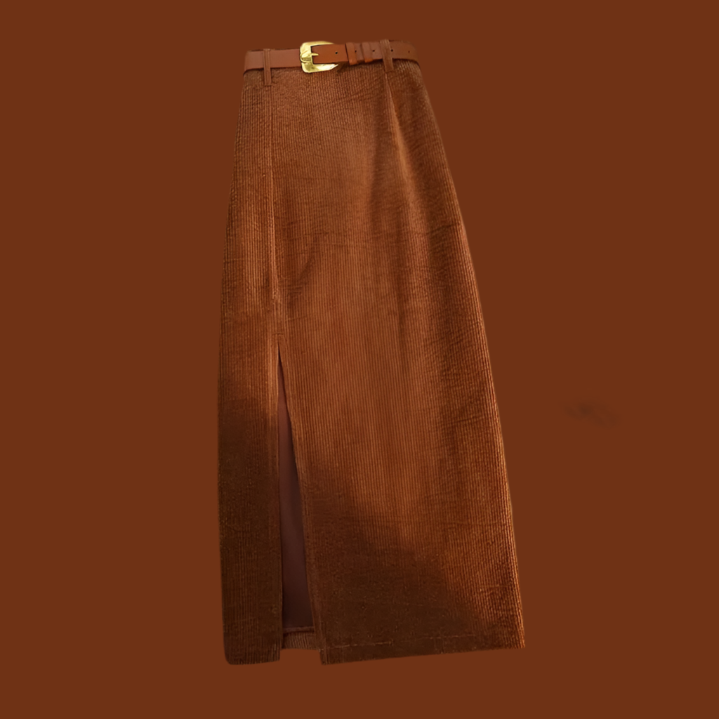 Corduroy Skirt High Waist A-Line Skirt for Women