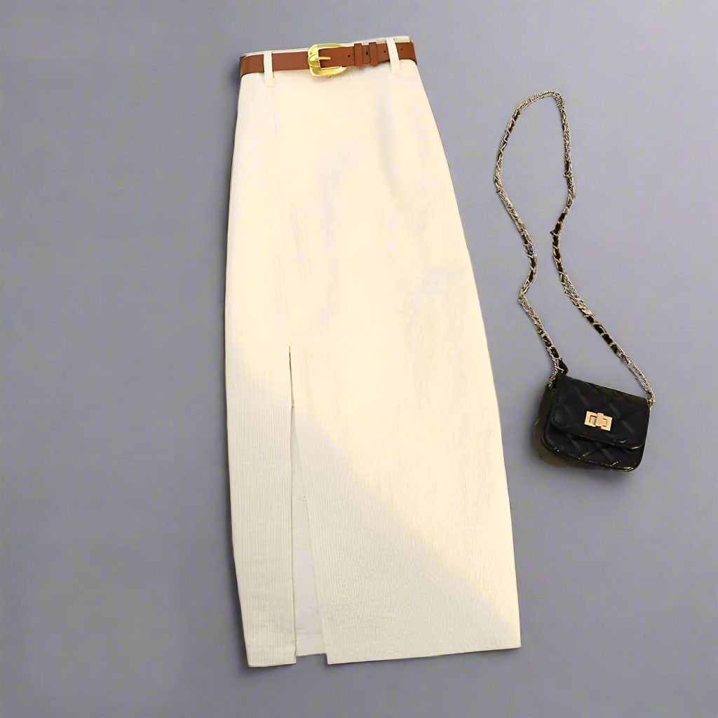 Corduroy Skirt High Waist A-Line Skirt for Women