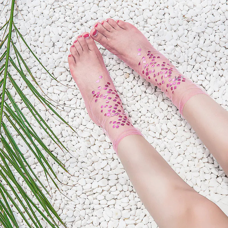 Summer Mermaid Transparent Mesh Short Socks