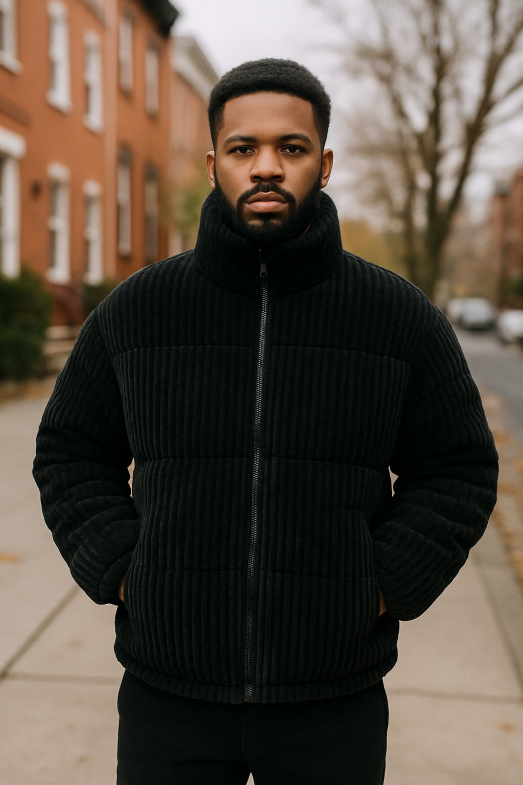 Men’s Corduroy Winter Puffer Jacket