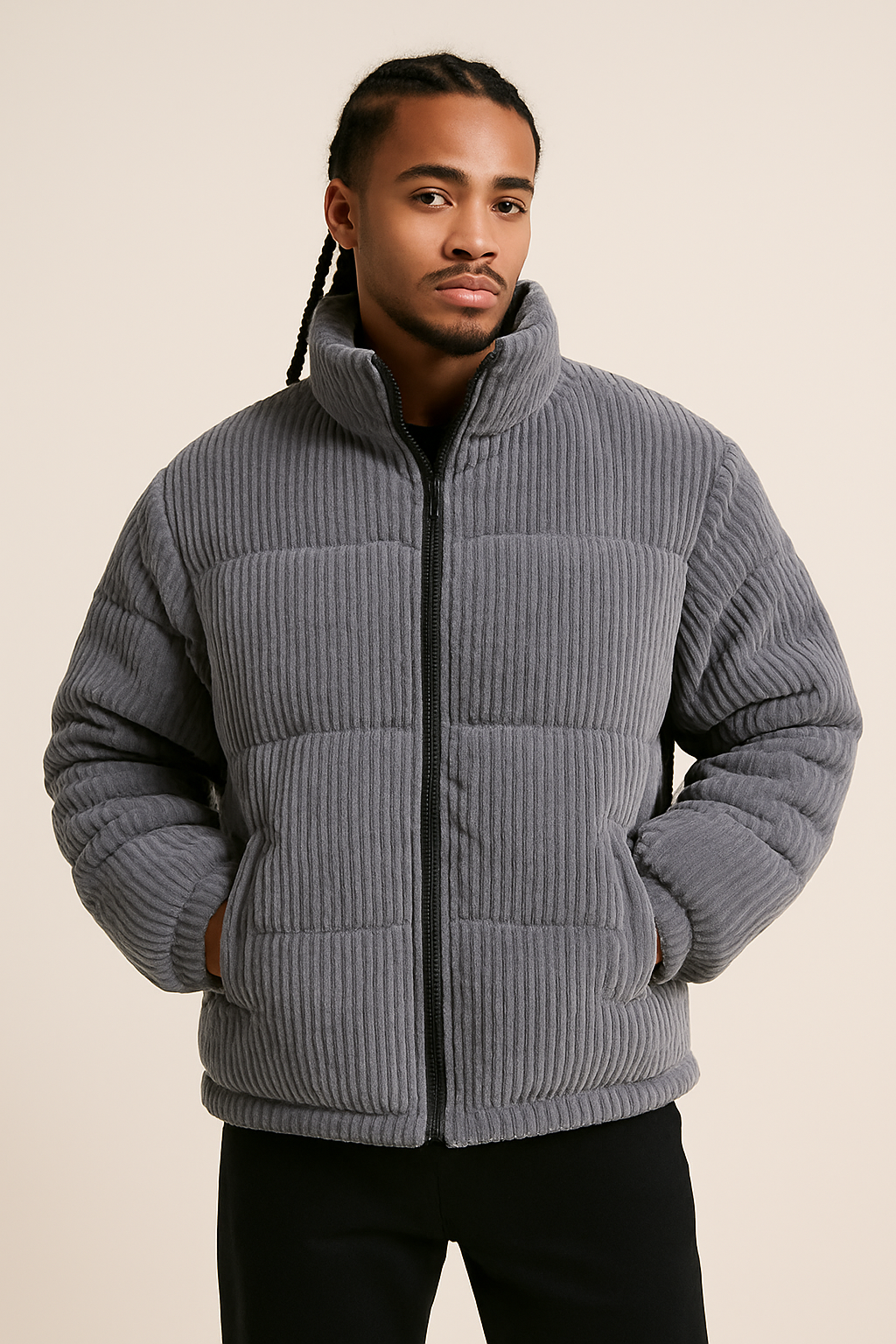 Men’s Corduroy Winter Puffer Jacket