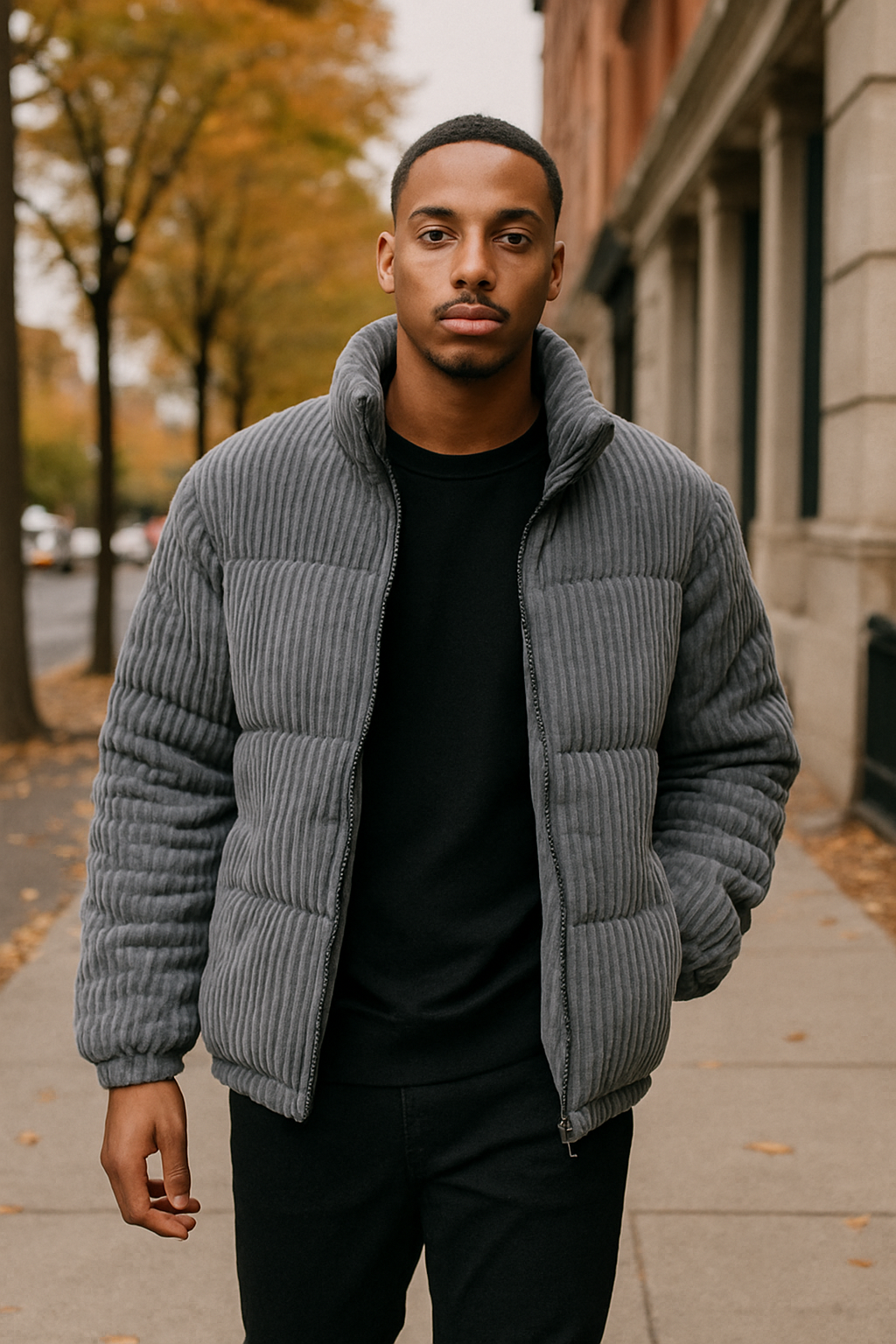 Men’s Corduroy Winter Puffer Jacket