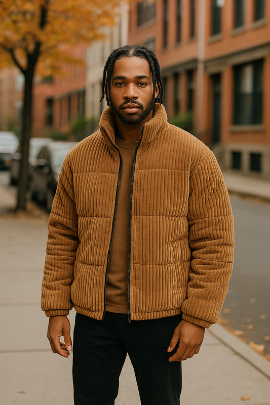 Men’s Corduroy Winter Puffer Jacket