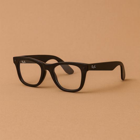 Meta Ray-Ban Smart Glasses Wayfarer Shiny Black/Clear Regular
