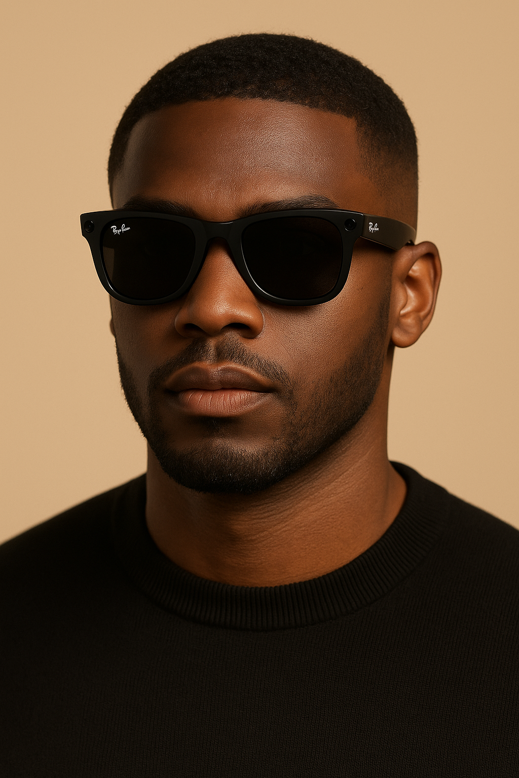 Meta Ray-Ban Smart Glasses Wayfarer Shiny Black/Clear Regular