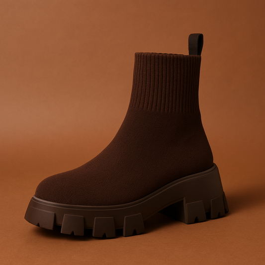 Trendy Women's Platform Ankle Boots with Cozy Slip-On Design