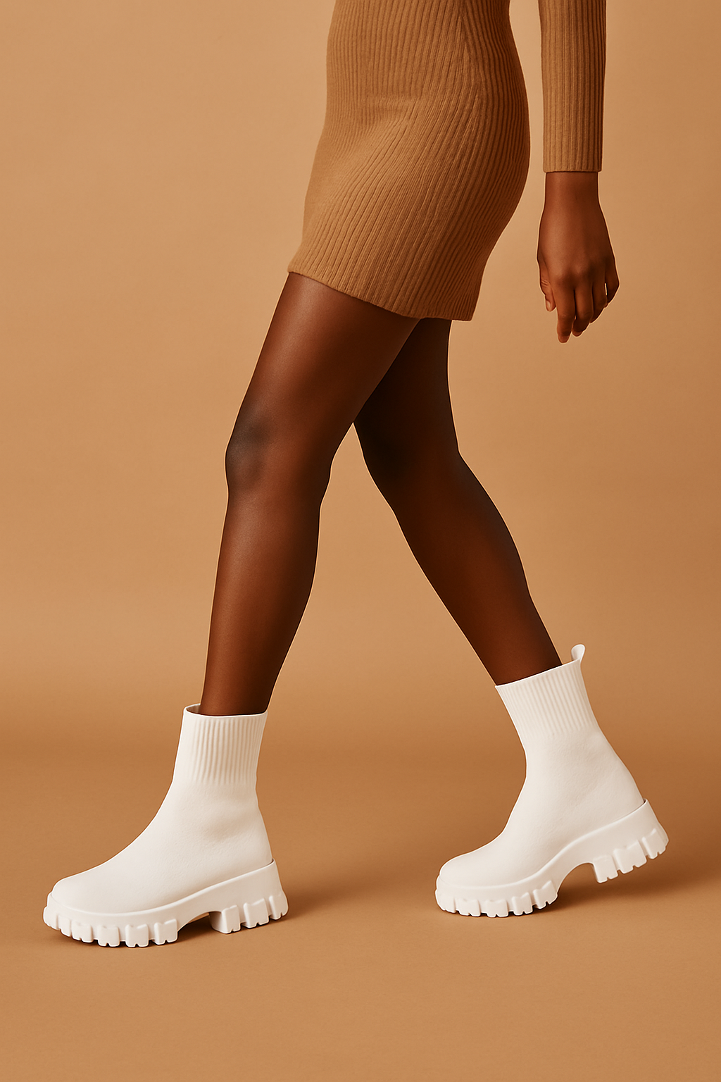 Trendy Women's Platform Ankle Boots with Cozy Slip-On Design