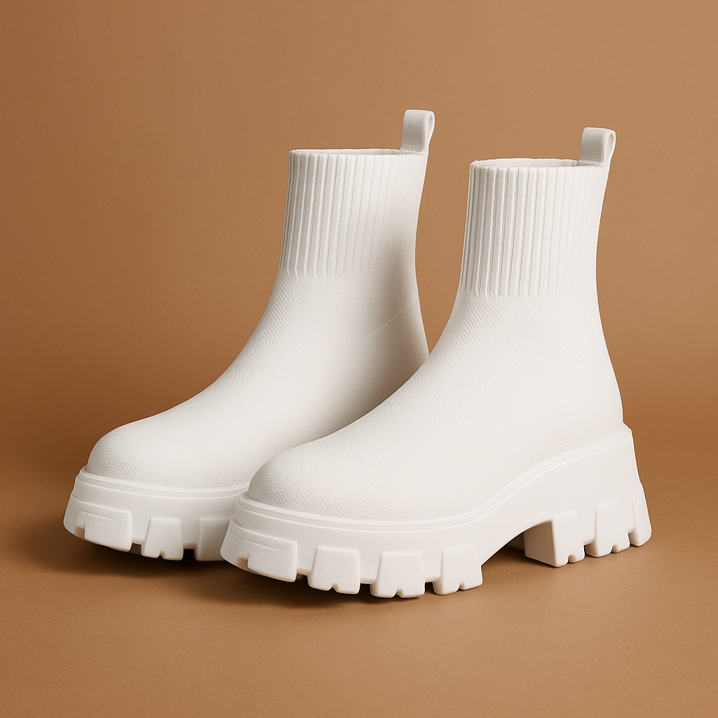 Trendy Women's Platform Ankle Boots with Cozy Slip-On Design