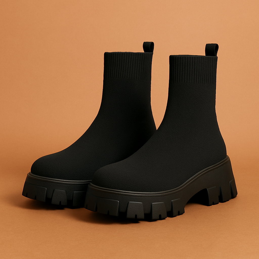 Trendy Women's Platform Ankle Boots with Cozy Slip-On Design